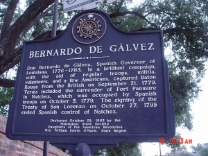 Placa dedicada a Bernardo de Gálvez