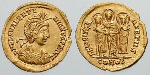 Imagen 1. Sólido del emperador Valentiniano III.