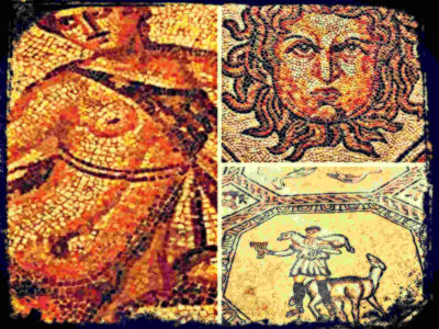 Mosaico romano, la sinuosidad del gusano